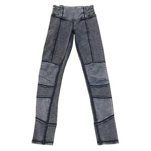 Free People Movement Catch Me If You Can Leggings XS Moto Patchwork Boho Ankle